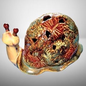 Retro Snail Candle Holder Cottagecore Decor, Cute Votive Holder, Eclectic Home